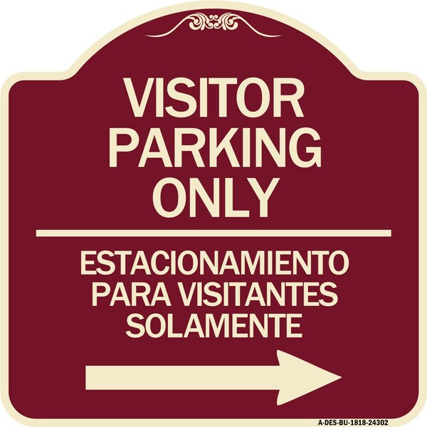 Bilingual Reserved Parking Visitor Parking Only Estacionamiento Para Visitantes, A-DES-BU-1818-24302